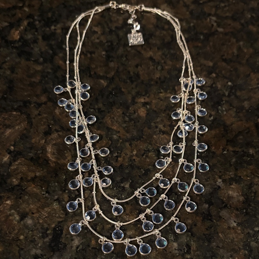 Anne Klein Silver Necklace with Blue Accents
